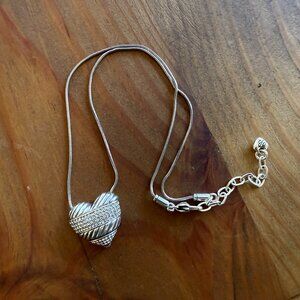 Brighton Meridian Heart Silver Plated and Crystal Pendant Necklace